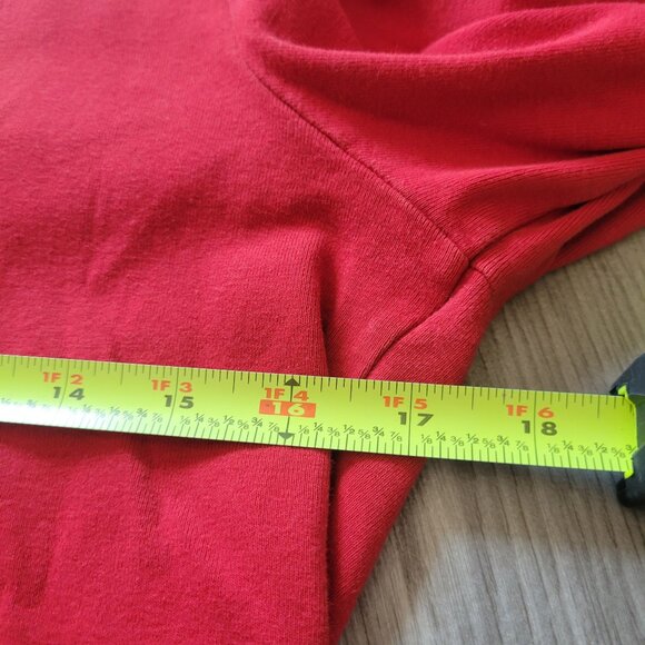 Tommy Hilfiger Womens Red Cotton L/S Split Hem Logo Top L/G - Picture 8 of 8